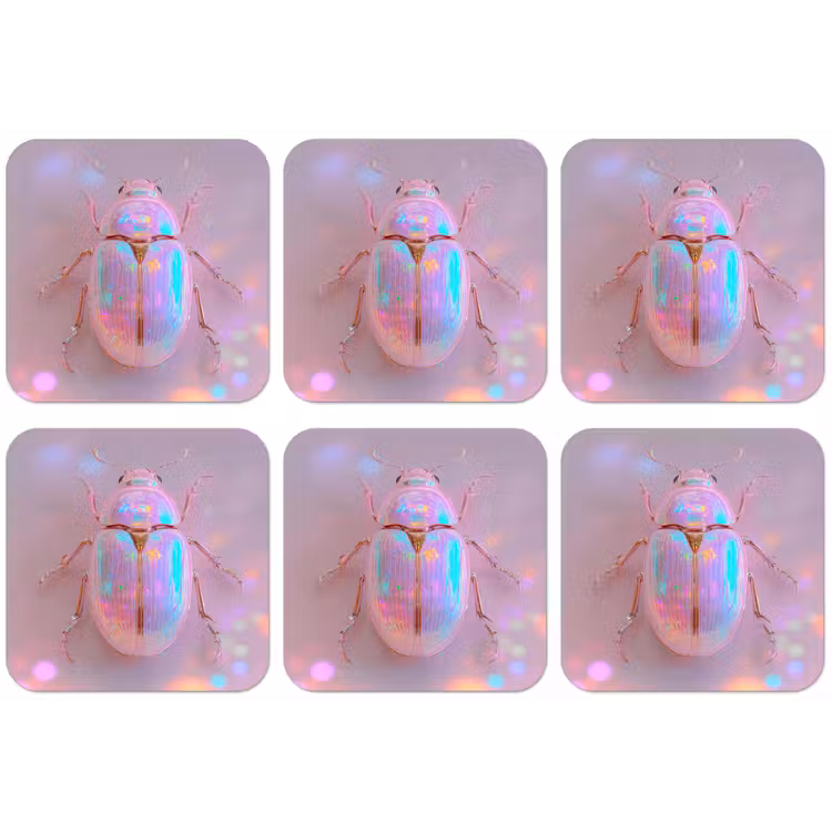 Kever - Metallic - Lichteffect - Roze onderzetter kurk middel -zkaufland3dotto