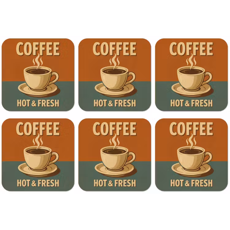 Koffie - Kop - Vintage - Quote onderzetter kurk middel -zkaufland3dotto