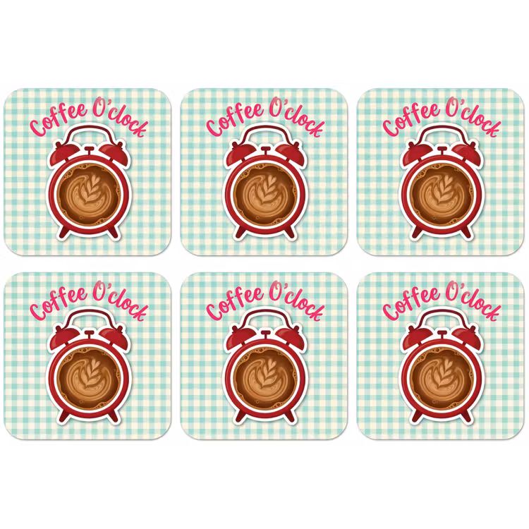 Koffie - Klok - Groen onderzetter kurk middel -zkaufland3dotto