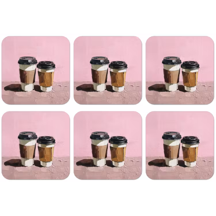 Koffiebekers - Deksel - Verf - Textuur onderzetter kurk middel -zkaufland3dotto