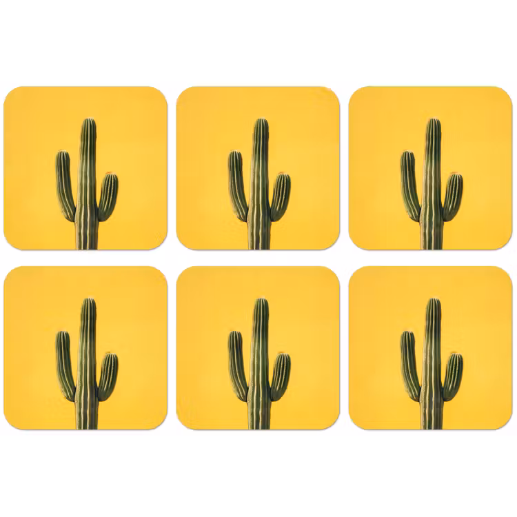 Cactus - Groen - Minimalistisch onderzetter kurk middel -zkaufland3dotto