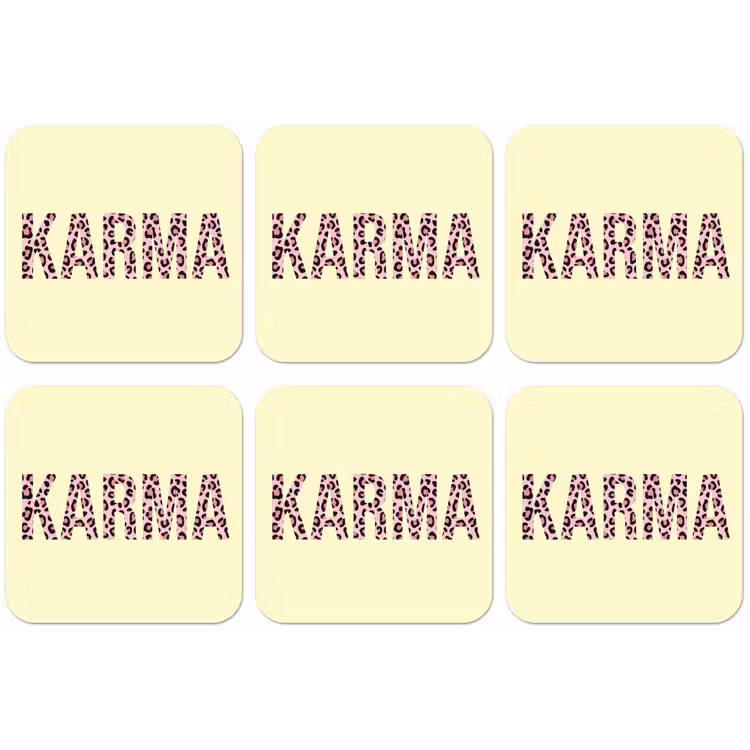 Karma - Luipaardprint - Geel onderzetter kurk middel -zkaufland3dotto