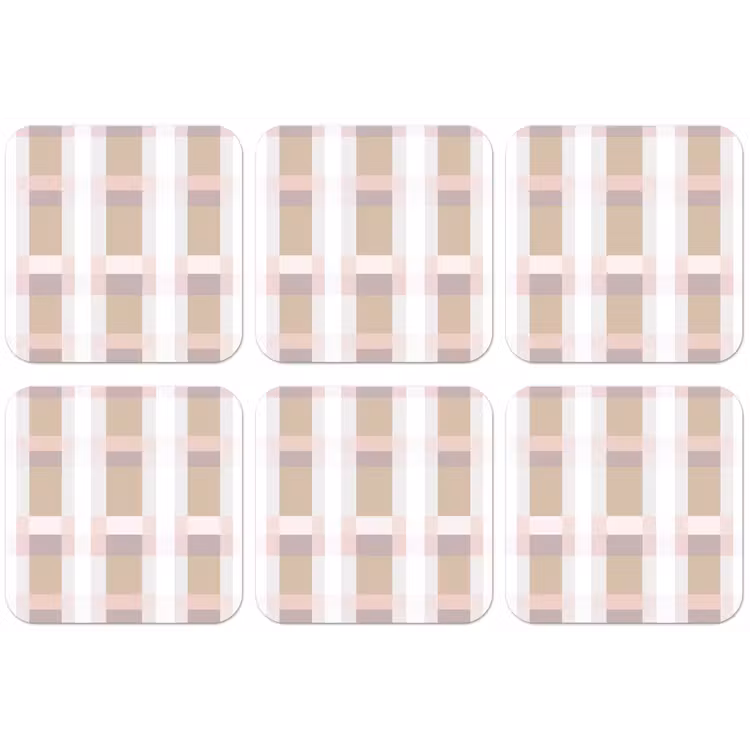 Ruitpatroon - Aardetinten - Minimalistisch onderzetter kurk middel 366 -zkaufland3dotto
