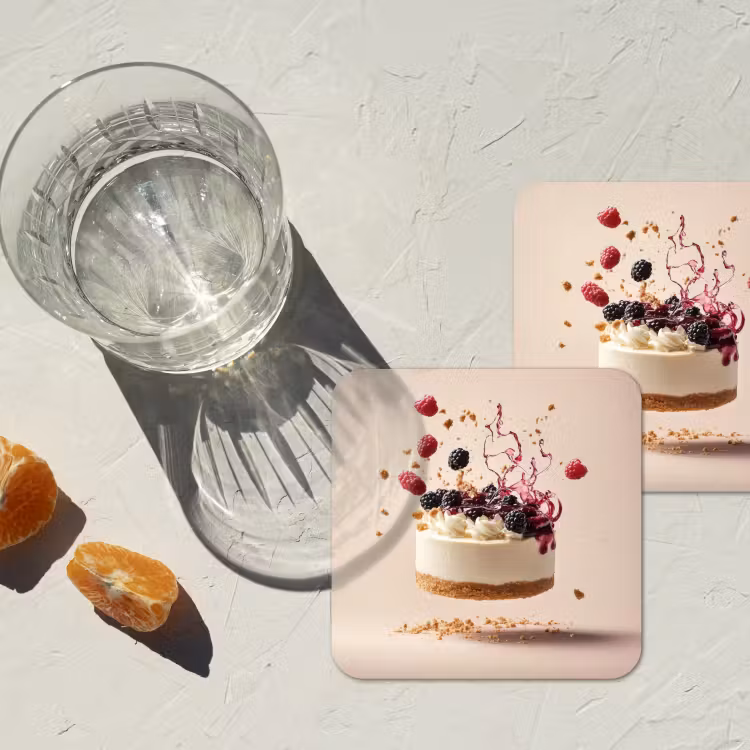 Cheesecake - Eten - Roze - Taart onderzetter kurk middel -sfeer4