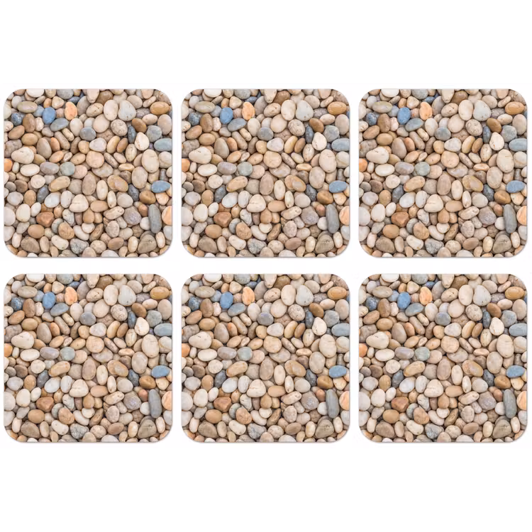 Kiezelstenen - Natuur - Textuur - Beige - Grijs onderzetter kurk middel -zkaufland3dotto