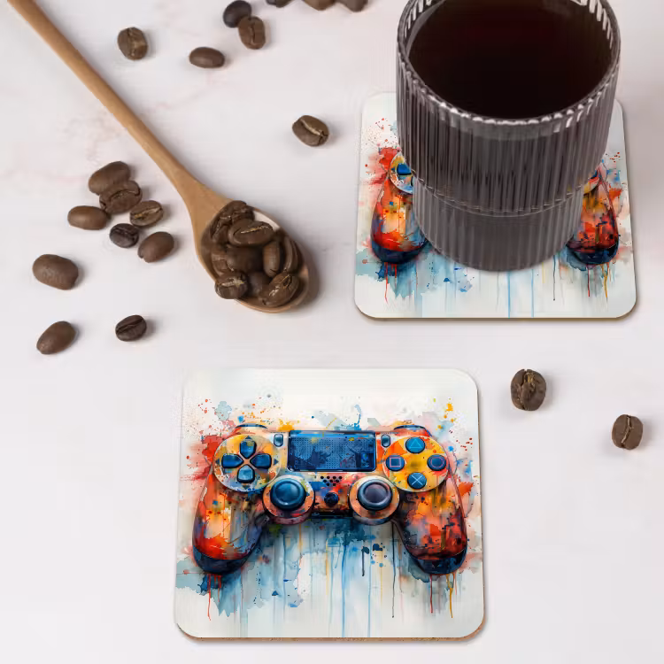 Kinder- en tiener kamer - Gaming - Game controller onderzetter kurk middel -sfeer2