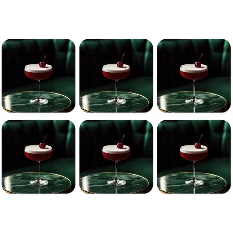 Kers - Cocktail - Rood - Marmer onderzetter kurk middel -zkaufland3dotto