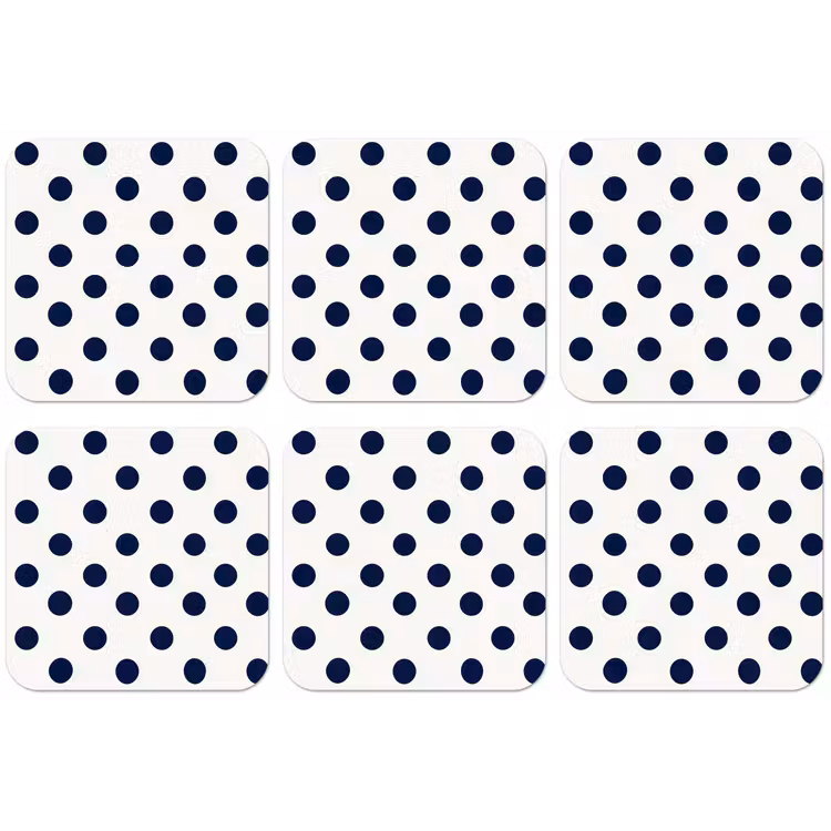 Klassiek - Stippen - Blauw onderzetter kurk middel 366 -zkaufland3dotto
