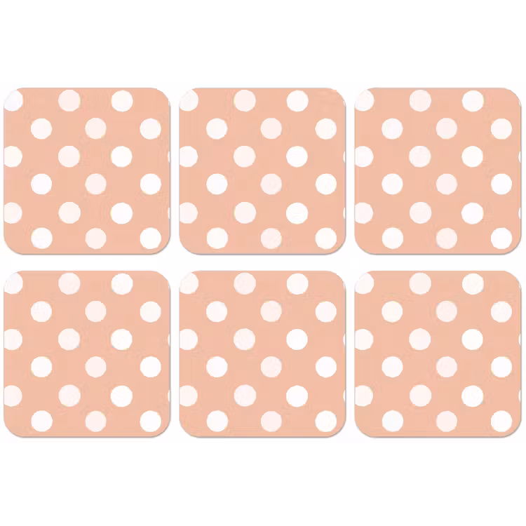 Klassiek - Polka - Perzik onderzetter kurk middel 366 -zkaufland3dotto