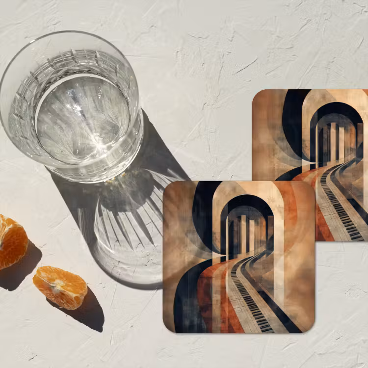 Piano - Toetsen - Abstract onderzetter kurk middel -sfeer4