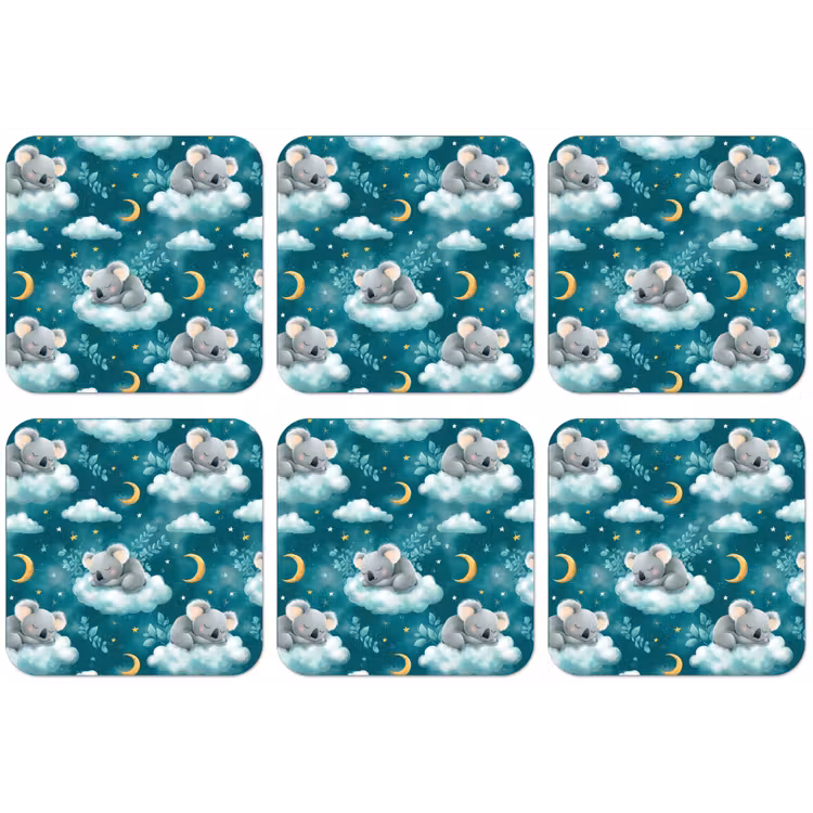 Koala's - Betoverend - Blauw onderzetter kurk middel 366 -zkaufland3dotto