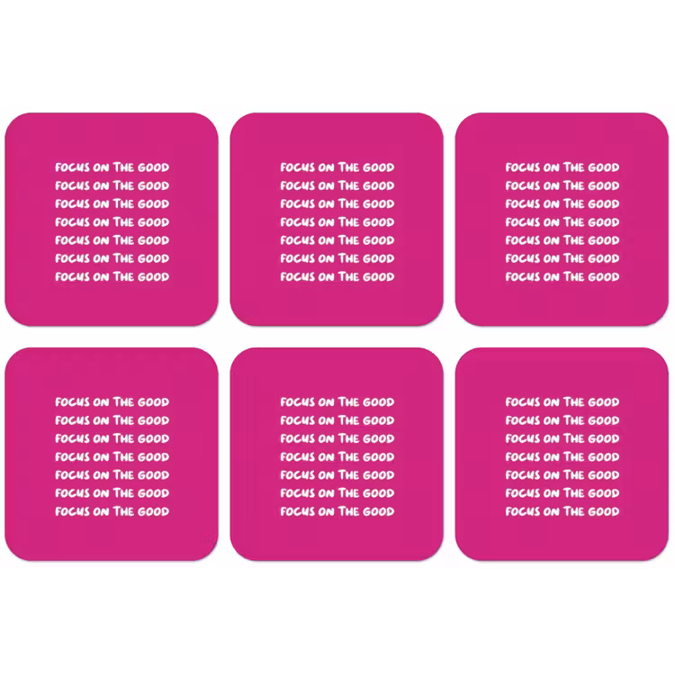 Focus on the good - Roze - wit onderzetter kurk middel -zkaufland3dotto