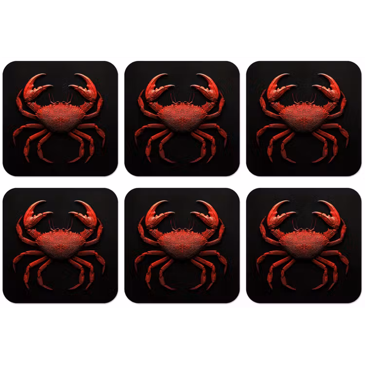 Krab - Rood - Vissen - Schaaldieren onderzetter kurk middel -zkaufland3dotto
