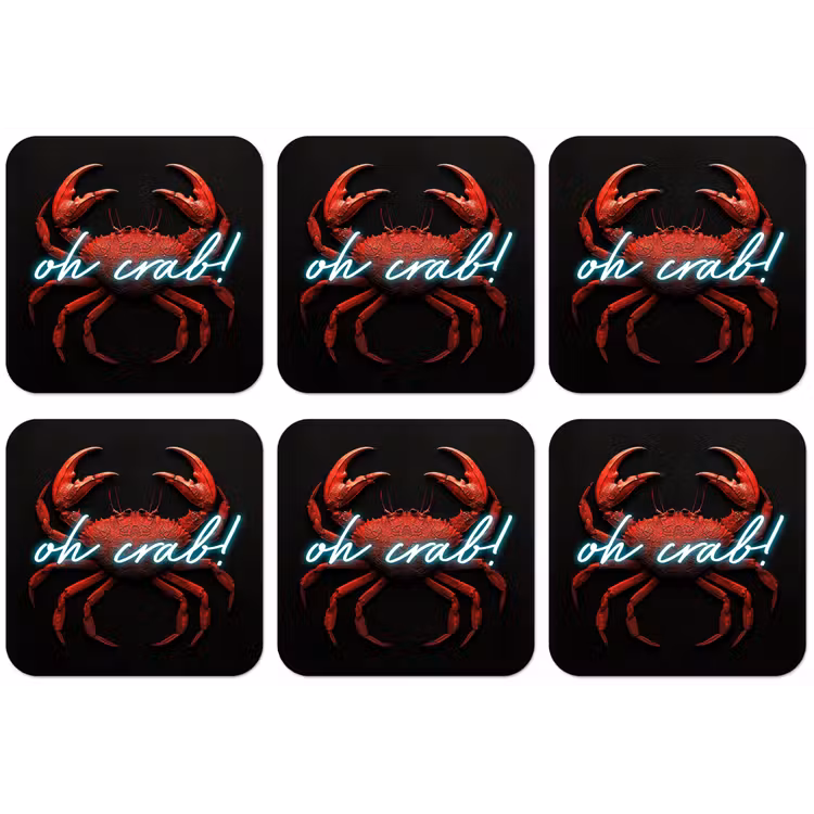 Krab - Rood - Neon - Quote onderzetter kurk middel -zkaufland3dotto