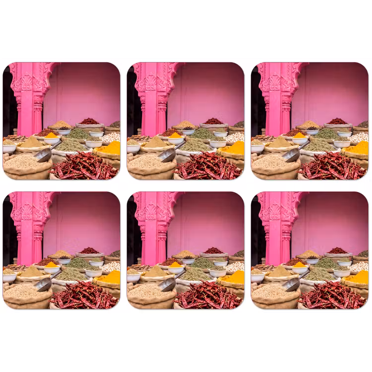 Untersetzer - Kräuter – Markt – Rosa - Kruiden - Markt - Roze onderzetter kurk middel