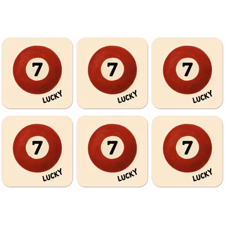 Cirkel - Zeven - Lucky - Rood onderzetter kurk middel -zkaufland3dotto