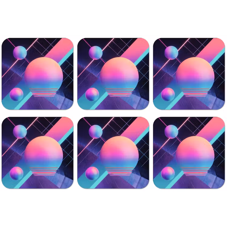 Cirkels - Vlakken - Abstract - Blauw onderzetter kurk middel -zkaufland3dotto