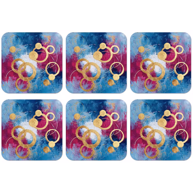 Cirkels - Goud - Abstract onderzetter kurk middel -zkaufland3dotto