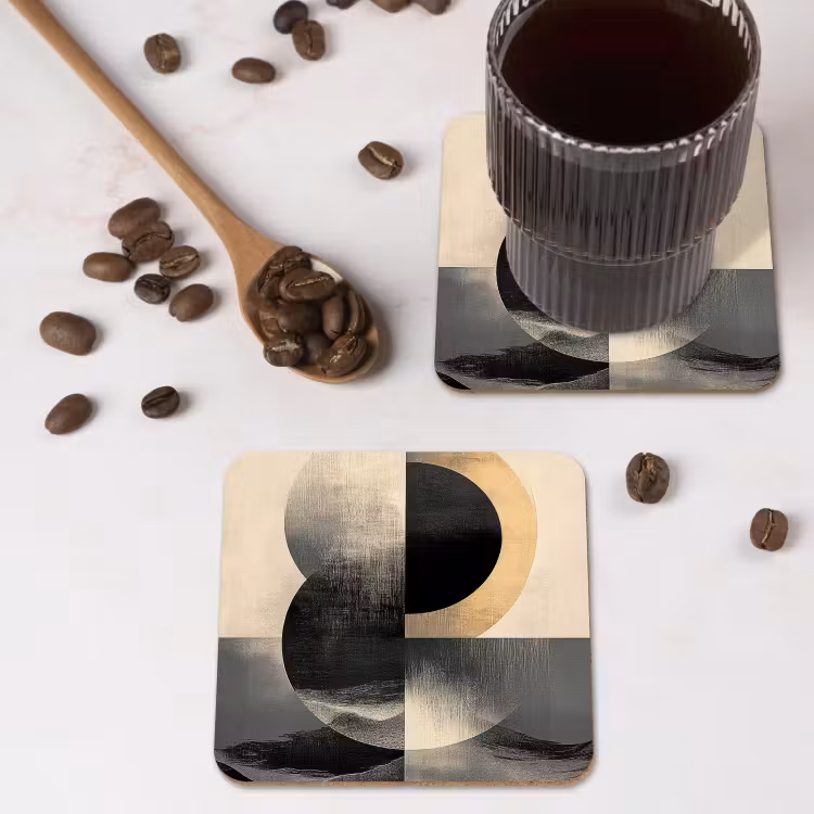 Cirkels - Schaduw - Abstract onderzetter kurk middel -sfeer2