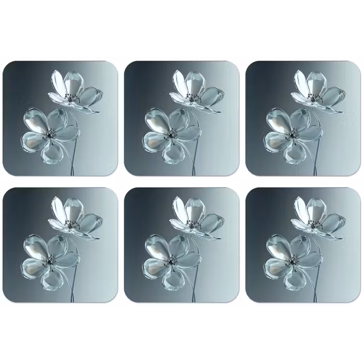 Kristal - Bloemen - Grijs onderzetter kurk middel -zkaufland3dotto