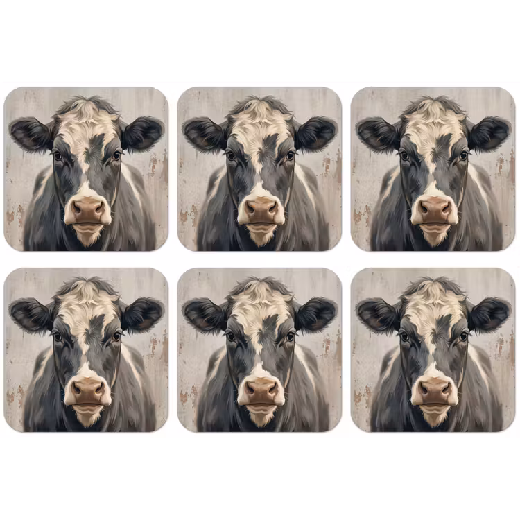 Koe - Portret - Dieren - Modern onderzetter kurk middel -zkaufland3dotto