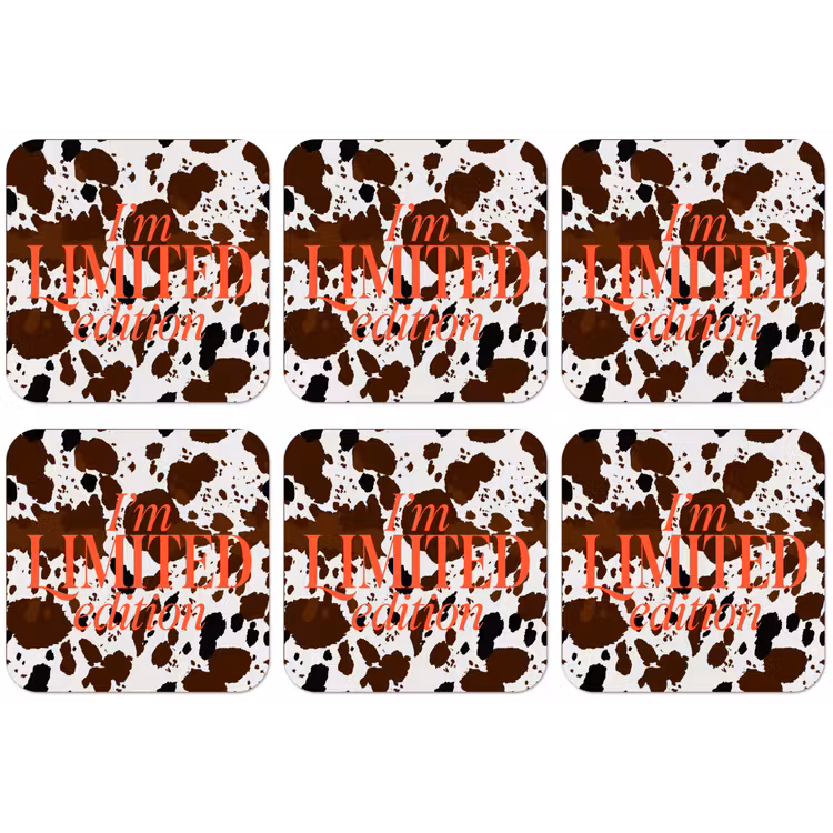 Koeienprint - Limited edition - Rood onderzetter kurk middel -zkaufland3dotto