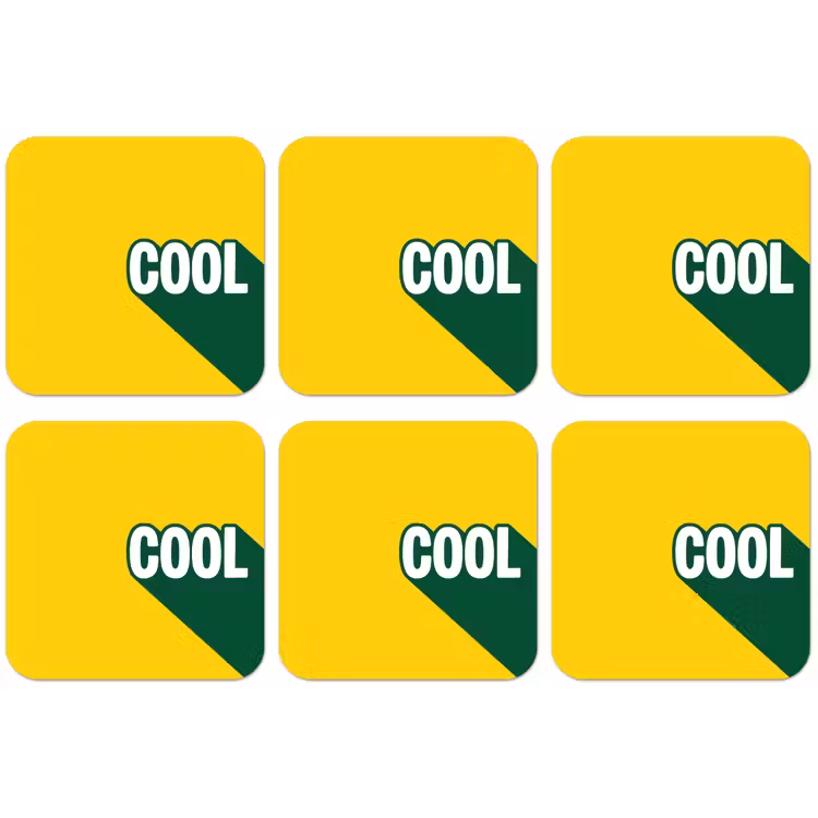 Cool - Geel - Groen onderzetter kurk middel -zkaufland3dotto