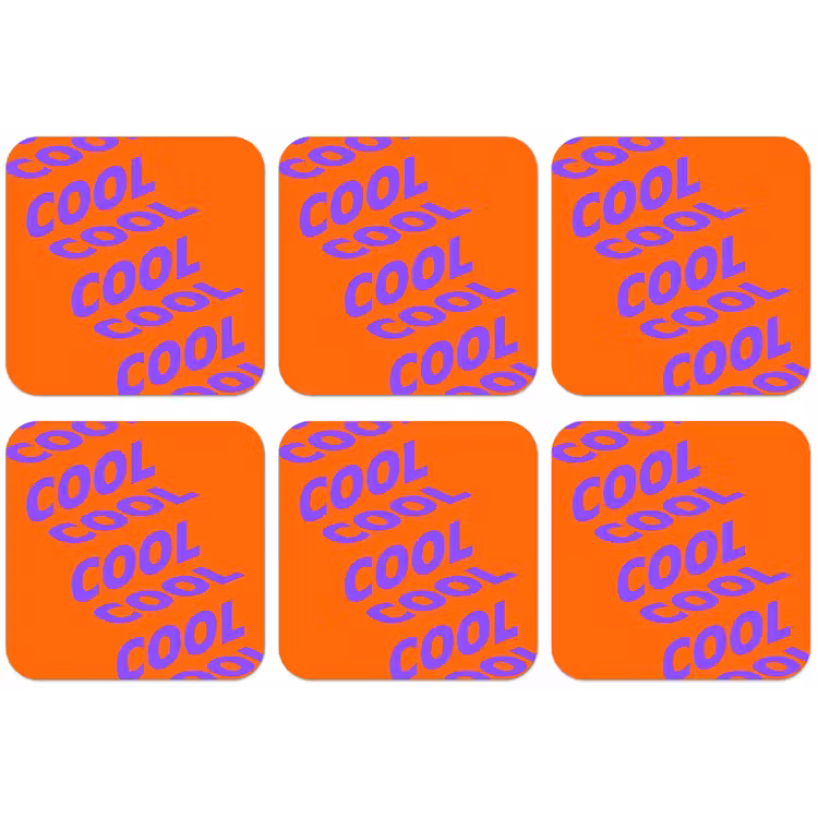 Cool - Paars - Oranje onderzetter kurk middel -zkaufland3dotto