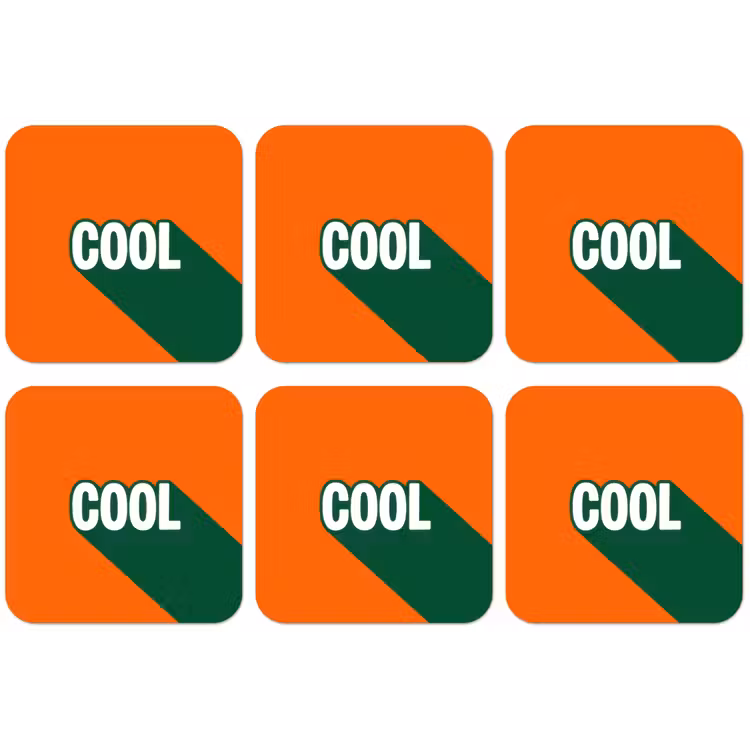 Cool - Oranje - Groen onderzetter kurk middel -zkaufland3dotto