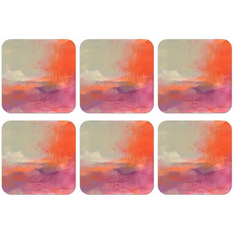 Kunst - Vloeiend - Overgangen - Oranje onderzetter kurk middel -zkaufland3dotto