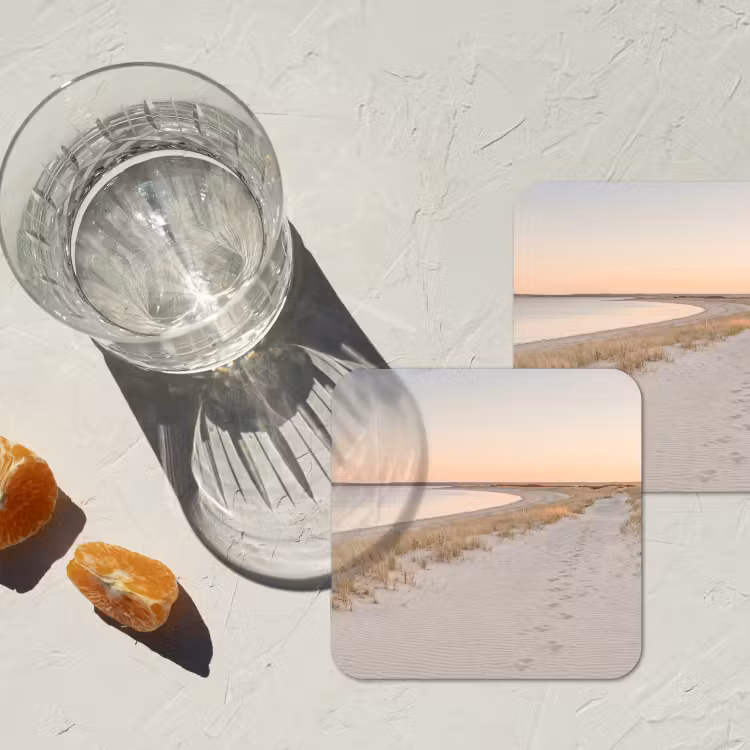 Kustlijn - Horizon - Hek onderzetter kurk middel -sfeer4