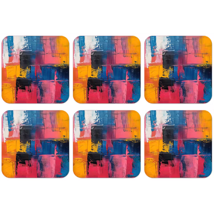 Verflook - Kunst - Modern - Abstract onderzetter kurk middel -zkaufland3dotto