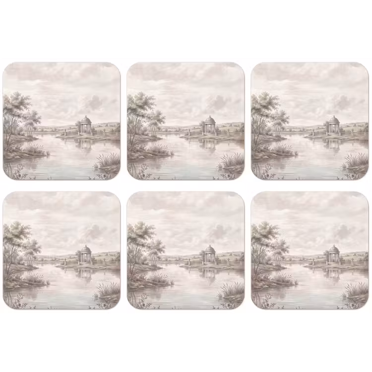 Landschap - Water - Natuur - Sepia onderzetter kurk middel -zkaufland3dotto