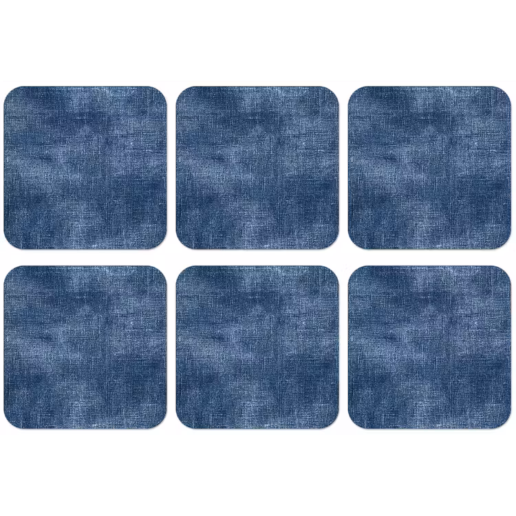 Linnen - Textuur - Patroon - Denim - Rustiek onderzetter kurk middel 366 -zkaufland3dotto