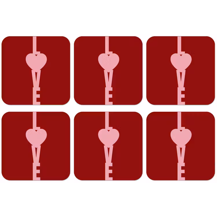 Love - Hart - Rood onderzetter kurk middel -zkaufland3dotto