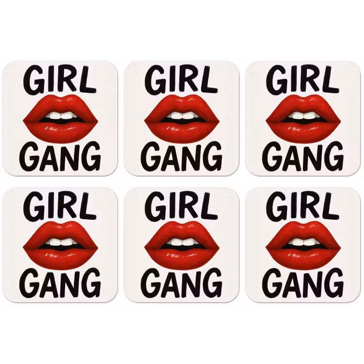 Lip - Girl - Rood - Letters onderzetter kurk middel -zkaufland3dotto