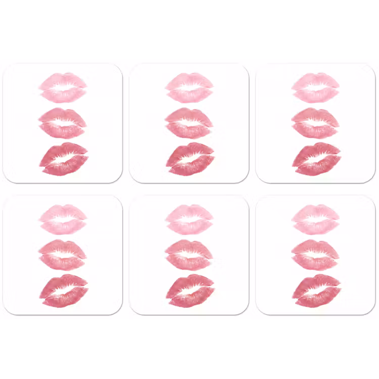 Lippen - Kusafdruk - Roze - Modern - Abstract onderzetter kurk middel -zkaufland3dotto