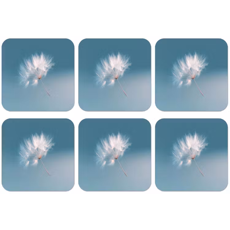 Paardenbloempluisje - Blauw - Lucht onderzetter kurk middel -zkaufland3dotto