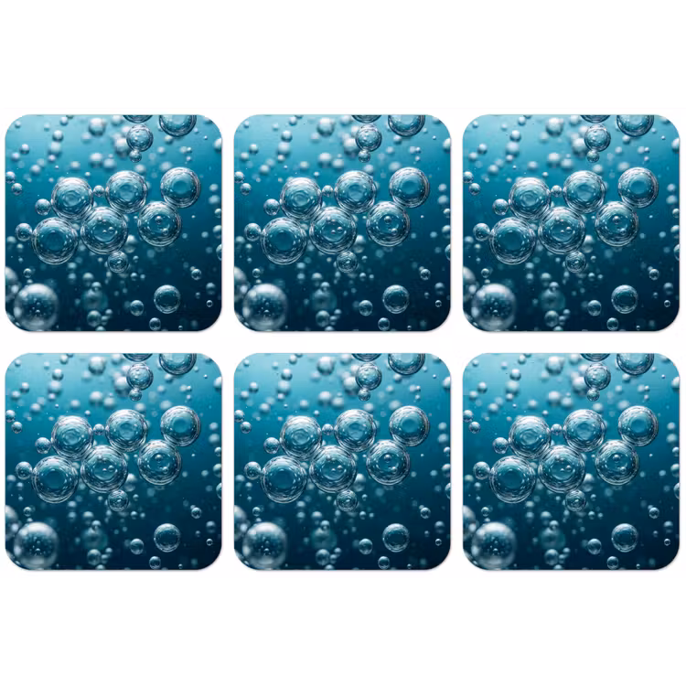 Luchtbellen - Dynamisch - Blauw onderzetter kurk middel -zkaufland3dotto