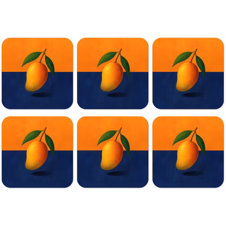 Mango - Vlakken - Bladeren - Oranje onderzetter kurk middel -zkaufland3dotto