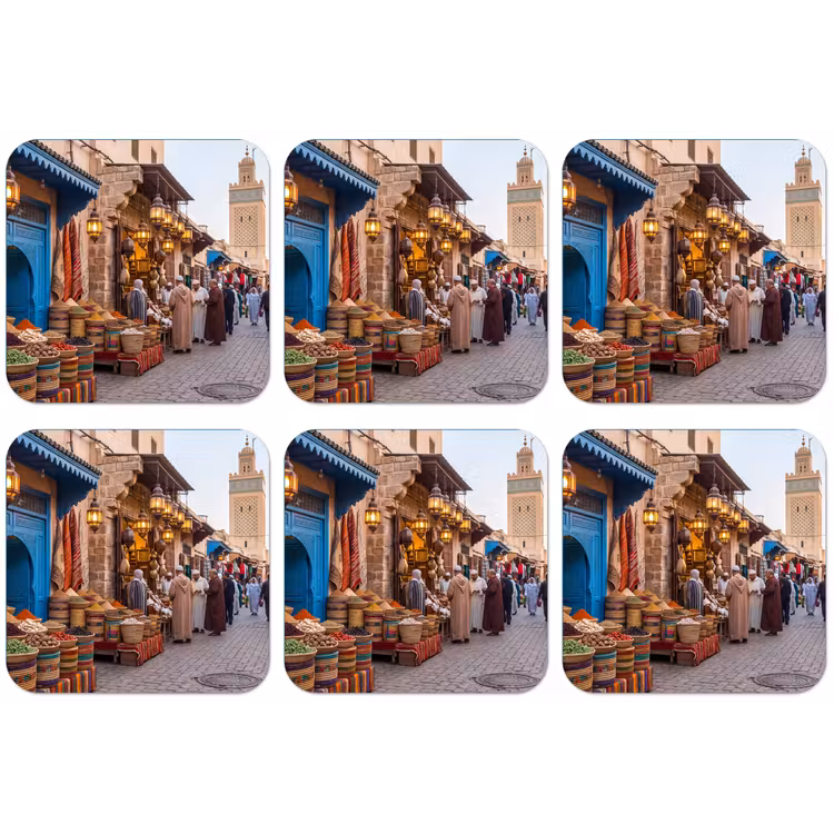 Untersetzer - Markt – Orientalisch – Farbenfroh - Markt - Oosters - Kleurrijk onderzetter kurk middel