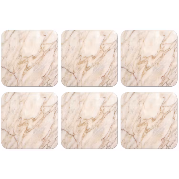 Marmer - Ader - Abstract - Wit - Goud onderzetter kurk middel -zkaufland3dotto