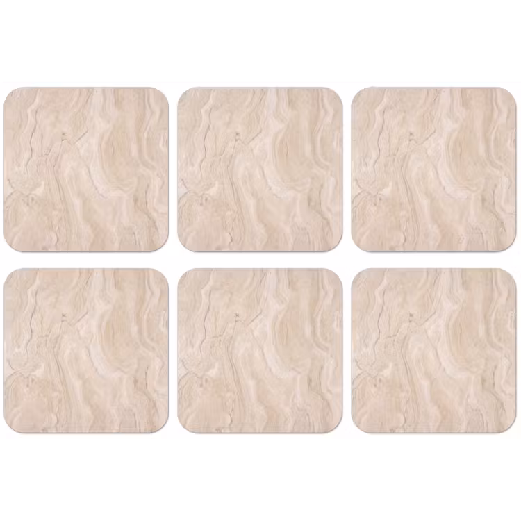 Marmer - Patroon - Beige - Steen - Abstract onderzetter kurk middel -zkaufland3dotto