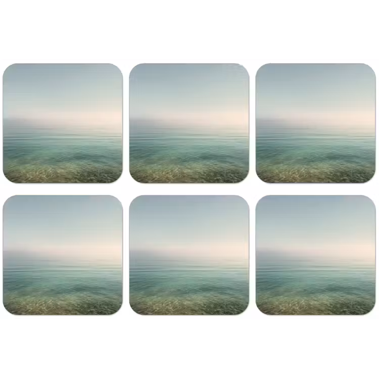 Zee - Horizon - Blauw - Mist onderzetter kurk middel -zkaufland3dotto