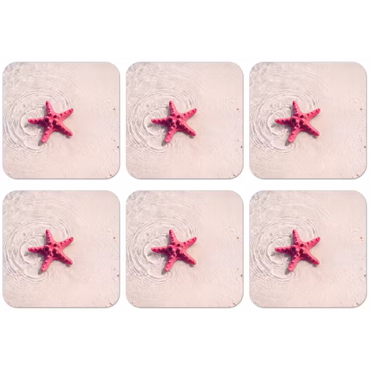 Zeeleven - Zeester - Strand - Roze - Water onderzetter kurk middel -zkaufland3dotto