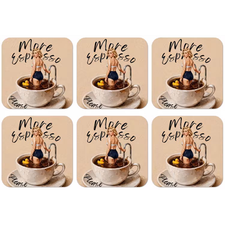 More espresso - Koffie - Eend onderzetter kurk middel -zkaufland3dotto
