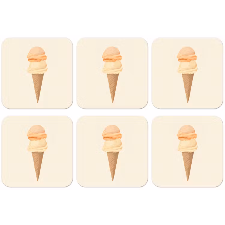 Minimalistisch - Schepijs - Hoorntje - Beige onderzetter kurk middel -zkaufland3dotto