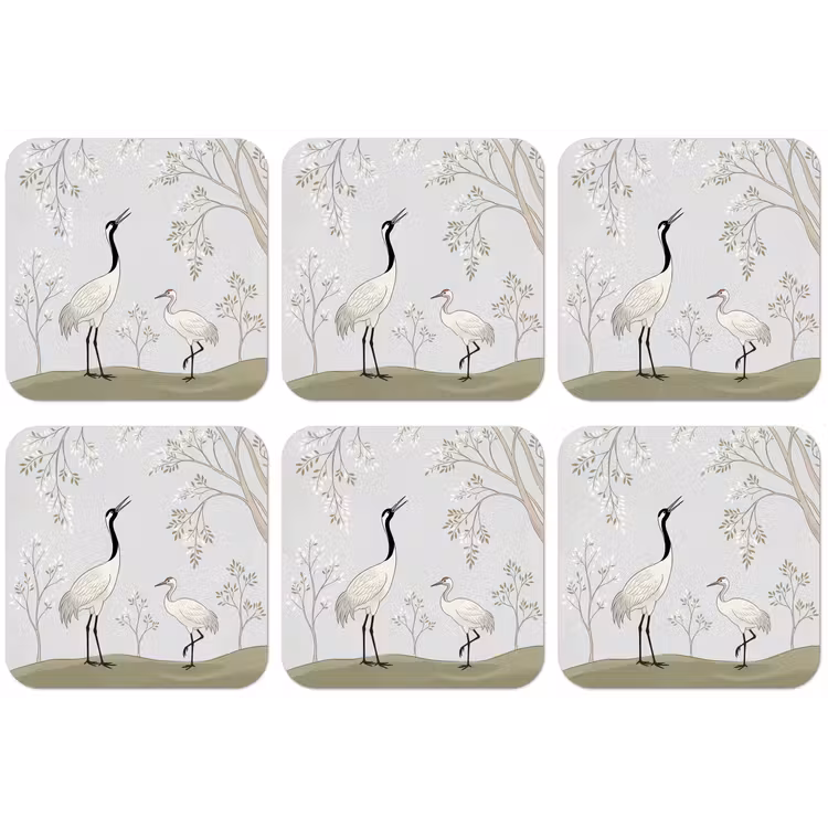 Minimalistisch - Kraanvogels - Blauw onderzetter kurk middel -zkaufland3dotto