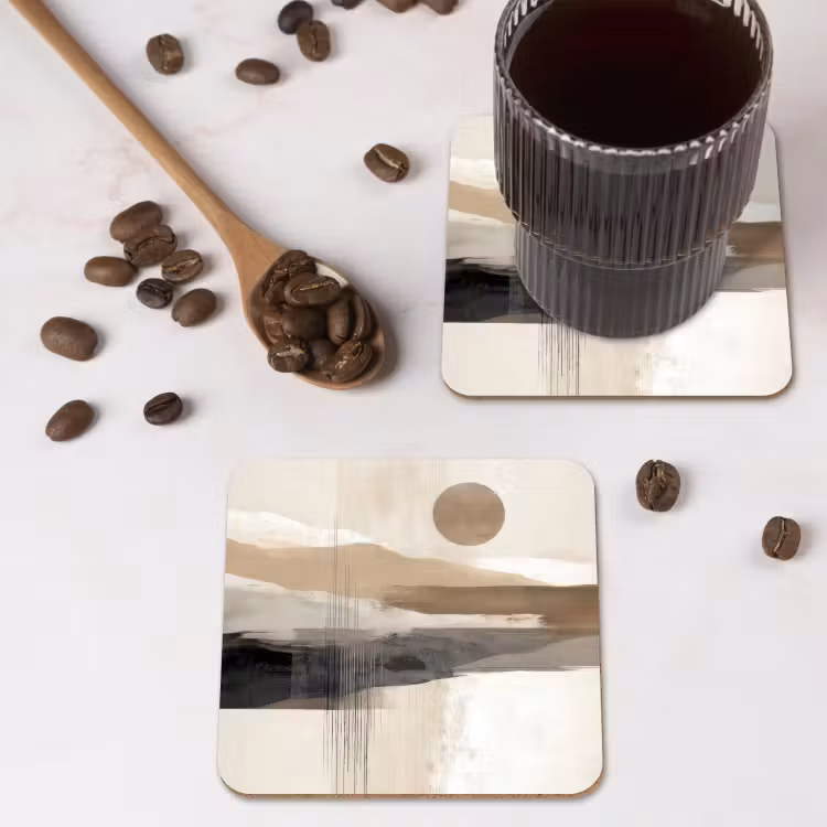 Minimalistisch - Landschap - Dimensie onderzetter kurk middel -sfeer2