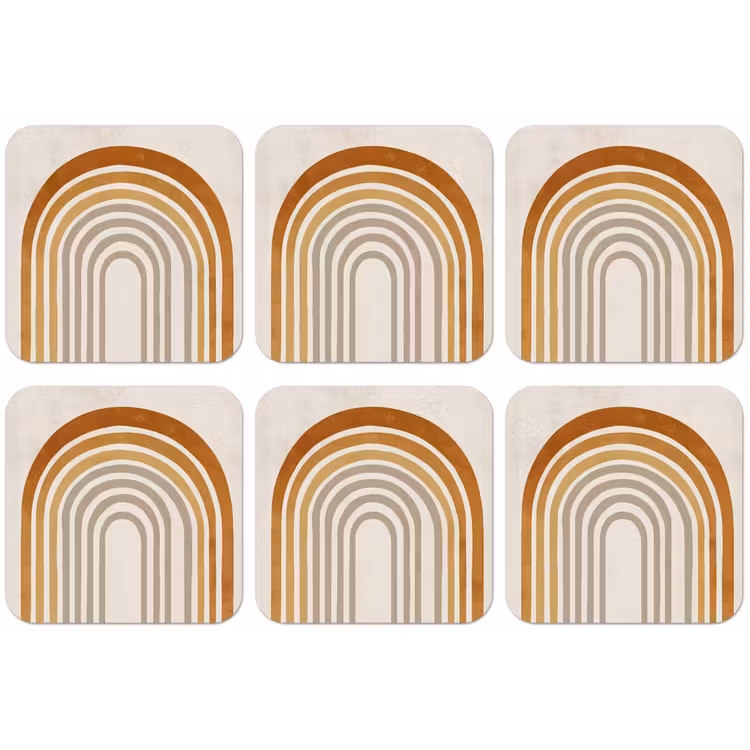 Minimalistisch - Boog - Lijnen - Beige onderzetter kurk middel -zkaufland3dotto